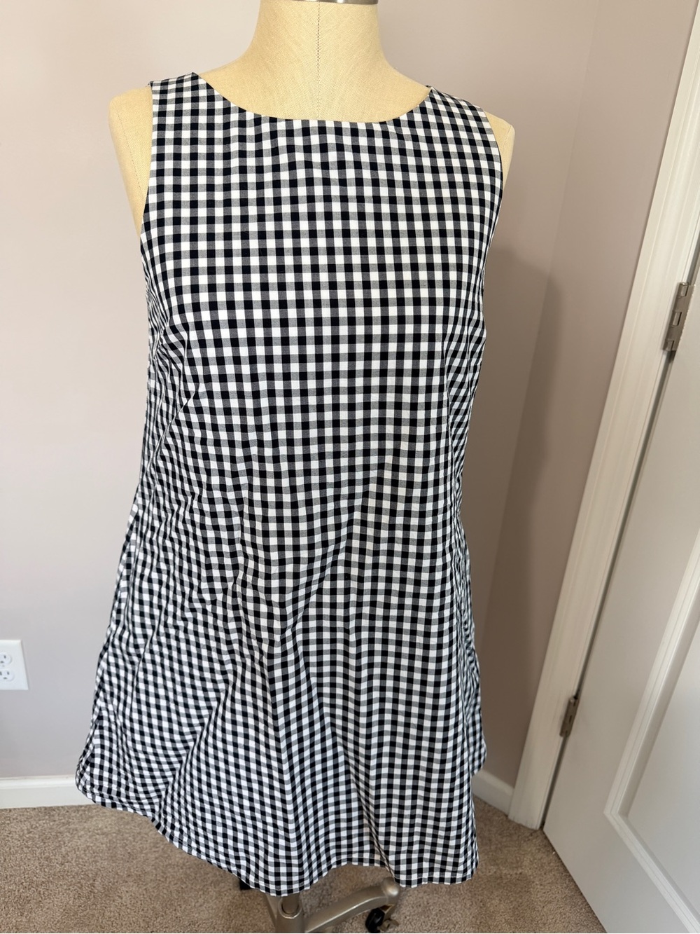 Vineyard Vines Black & White Gingham Shift Dress